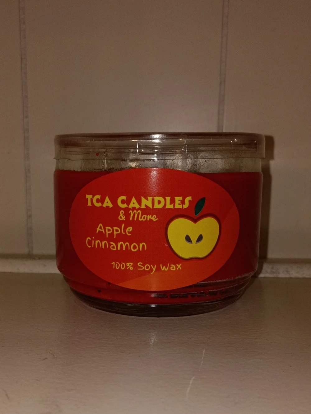TCA Candles Apple Cinnamon Soy Wax Candle - Red